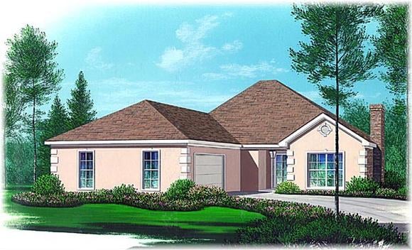 European House Plan 60221 with 3 Beds, 3 Baths, 2 Car Garage Elevation