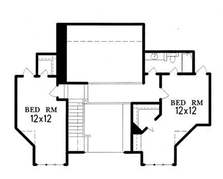 Ranch House Plan 60287 with 4 Beds, 4 Baths, 2 Car Garage Second Level Plan