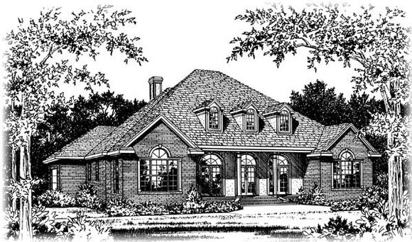 Colonial House Plan 60328 with 5 Beds, 4 Baths, 2 Car Garage Elevation