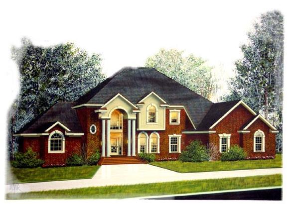 Traditional House Plan 60330 with 4 Beds, 4 Baths, 3 Car Garage Elevation