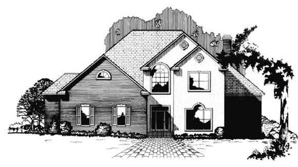 Traditional House Plan 60332 with 4 Beds, 4 Baths, 2 Car Garage Elevation