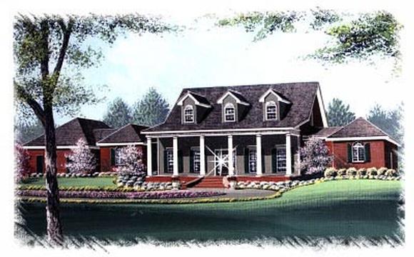 Colonial House Plan 60333 with 4 Beds, 4 Baths, 3 Car Garage Elevation