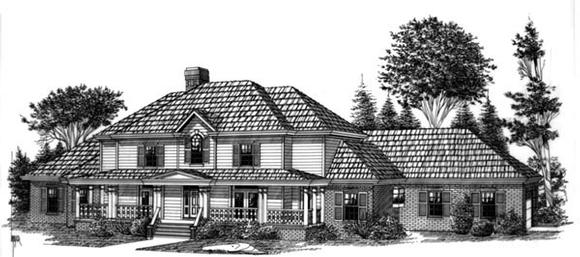 Colonial House Plan 60343 with 5 Beds, 5 Baths, 2 Car Garage Elevation