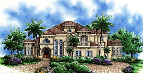 Florida, Mediterranean House Plan 60450 with 5 Beds, 5 Baths, 2 Car Garage Elevation
