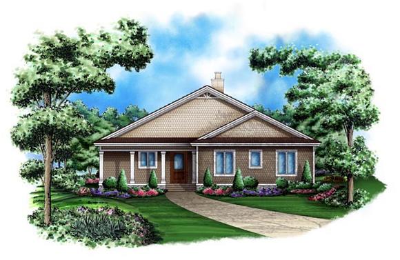 Cottage House Plan 60504 with 3 Beds, 4 Baths Elevation