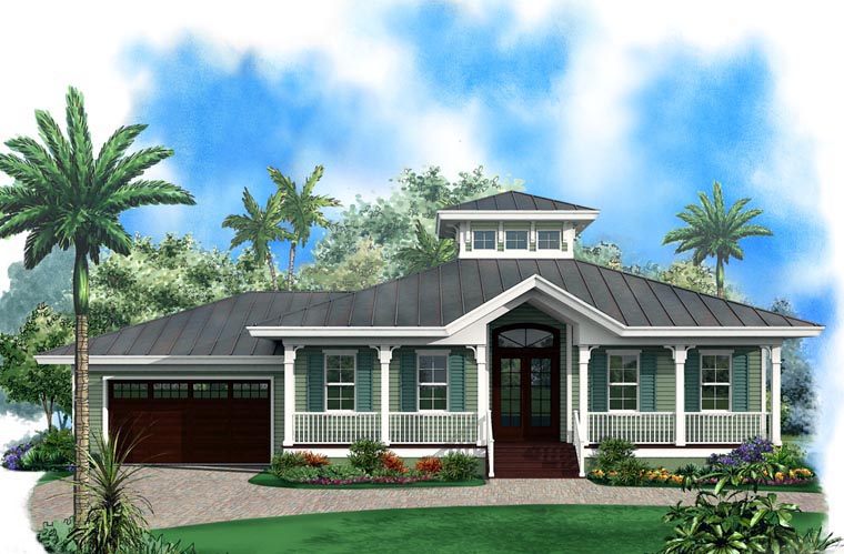 Florida Plan with 1697 Sq. Ft., 3 Bedrooms, 2 Bathrooms, 2 Car Garage Picture 2