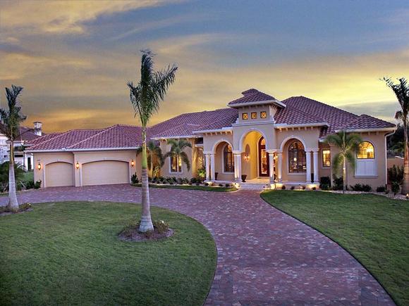 Tuscan House Plan 60576 with 4 Beds, 5 Baths, 3 Car Garage Elevation