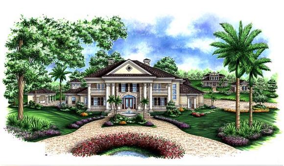 Southern House Plan 60587 with 5 Beds, 7 Baths, 3 Car Garage Elevation