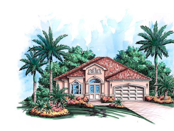 House Plan 60588 with 3 Beds, 2 Baths, 2 Car Garage Elevation