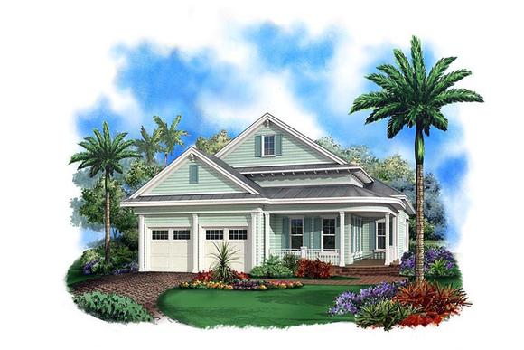 House Plan 60590 with 3 Beds, 3 Baths, 2 Car Garage Elevation