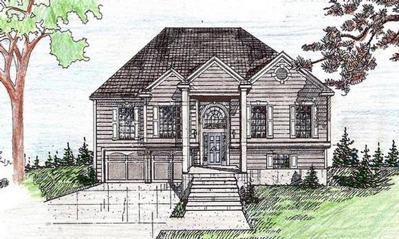 House Plan 60604 with 4 Beds, 3 Baths, 2 Car Garage Elevation