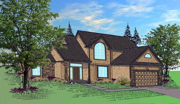 House Plan 60637 with 4 Beds, 2 Baths, 3 Car Garage Elevation