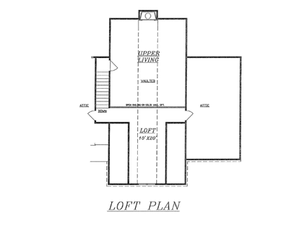 House Plan 60639 with 4 Beds, 2 Baths Second Level Plan