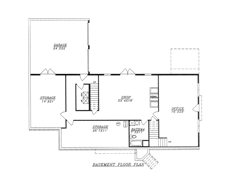 House Plan 60640 with 5 Beds, 4 Baths Lower Level Plan