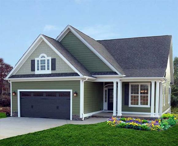 Cottage, Country, One-Story, Traditional House Plan 60666 with 3 Beds, 2 Baths, 2 Car Garage Elevation