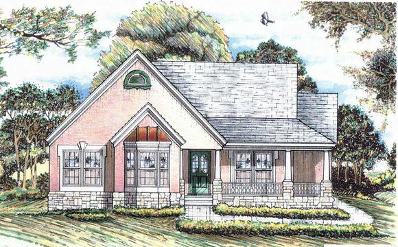 Cottage, Country, One-Story, Traditional House Plan 60667 with 3 Beds, 2 Baths, 2 Car Garage Elevation