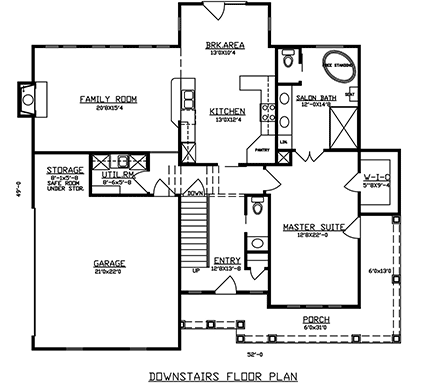 Country, Traditional House Plan 60673 with 5 Beds, 5 Baths, 2 Car Garage First Level Plan