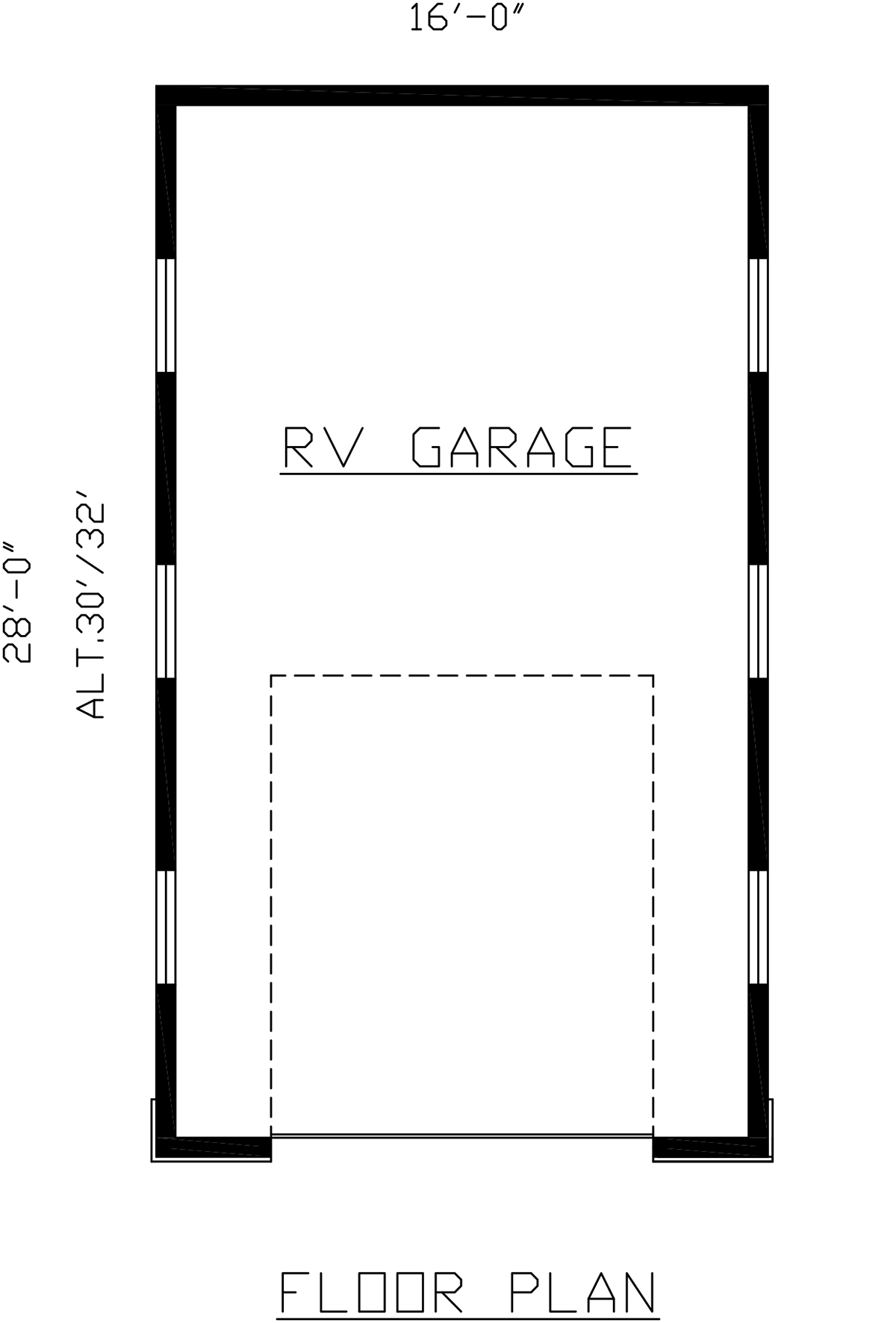 Traditional 1 Car Garage Plan 60676, RV Storage Level One