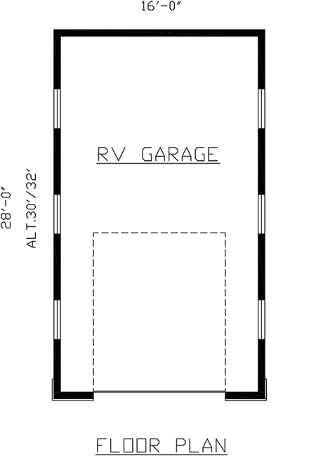 Traditional 1 Car Garage Plan 60676, RV Storage First Level Plan