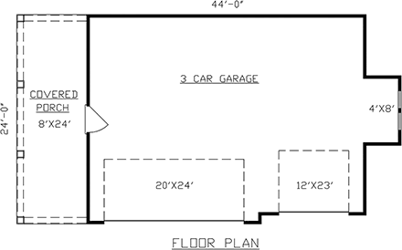 Country, Traditional 3 Car Garage Plan 60680 First Level Plan