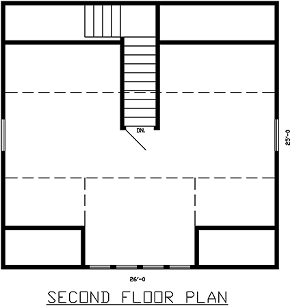 Cottage, Country, European, French Country 2 Car Garage Plan 60682 Second Level Plan