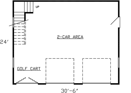 Cottage, Traditional 2 Car Garage Apartment Plan 60686 First Level Plan