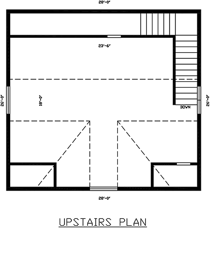 Cottage, Country, Traditional 2 Car Garage Apartment Plan 60687 Second Level Plan