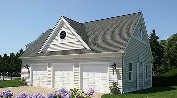 Country, Southern 3 Car Garage Plan 60691 Elevation