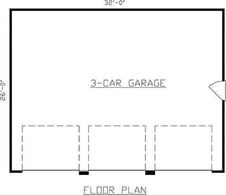 Traditional 3 Car Garage Plan 60697 First Level Plan