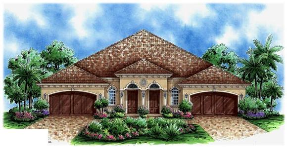Florida Multi-Family Plan 60704 with 6 Beds, 4 Baths, 4 Car Garage Elevation