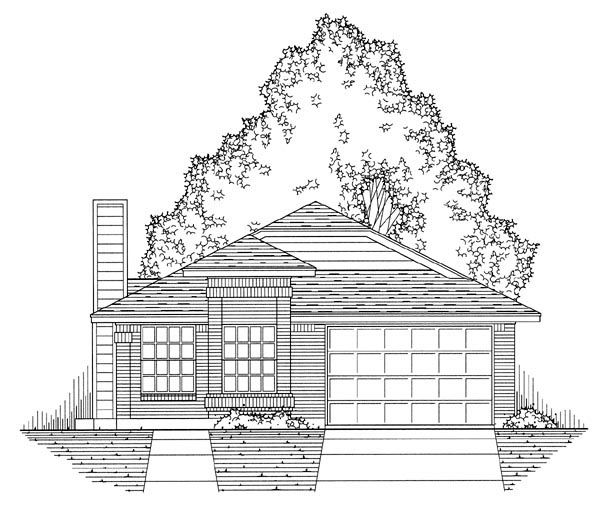 European, Narrow Lot, Traditional Plan with 1080 Sq. Ft., 3 Bedrooms, 2 Bathrooms, 1 Car Garage Picture 5