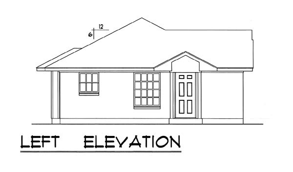 Country, European, Traditional Plan with 1405 Sq. Ft., 4 Bedrooms, 2 Bathrooms Picture 2