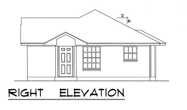 Country, European, Traditional Plan with 1405 Sq. Ft., 4 Bedrooms, 2 Bathrooms Picture 3