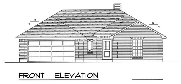 European, Traditional, Tudor Plan with 1504 Sq. Ft., 3 Bedrooms, 2 Bathrooms, 2 Car Garage Picture 4
