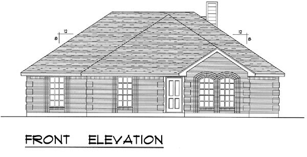 European, Southwest, Traditional Plan with 1782 Sq. Ft., 3 Bedrooms, 2 Bathrooms, 3 Car Garage Picture 4
