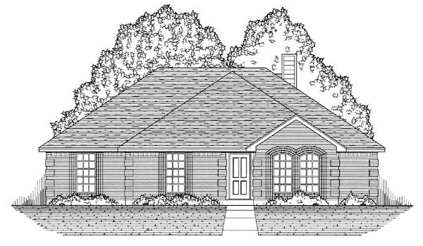 European, Southwest, Traditional Plan with 1782 Sq. Ft., 3 Bedrooms, 2 Bathrooms, 3 Car Garage Picture 5