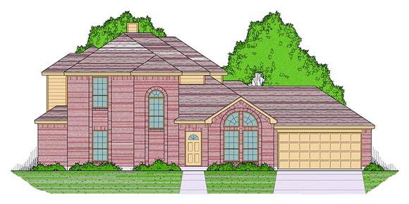 Traditional, Tudor House Plan 60835 with 3 Beds, 3 Baths, 2 Car Garage Elevation