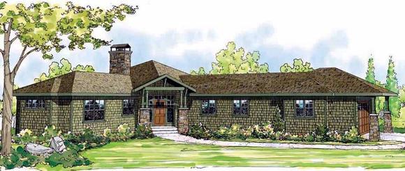 Bungalow, Craftsman, Florida, Ranch House Plan 60906 with 3 Beds, 2 Baths, 2 Car Garage Elevation
