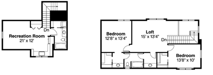Contemporary, European, Florida, Mediterranean House Plan 60919 with 3 Beds, 4 Baths, 2 Car Garage Second Level Plan