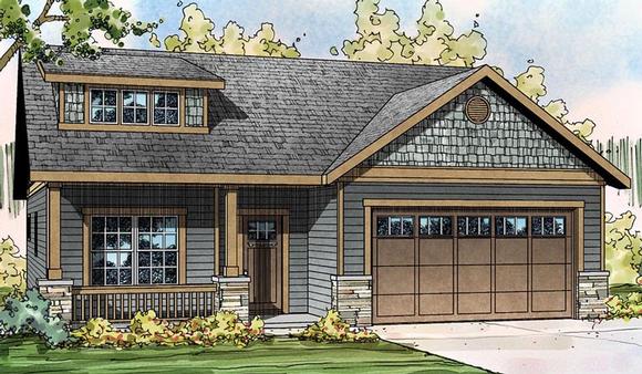 Contemporary, Cottage, Country, Craftsman, Ranch House Plan 60923 with 3 Beds, 3 Baths, 2 Car Garage Elevation