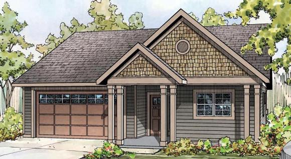 Contemporary, Cottage, Country, Craftsman, Ranch House Plan 60924 with 3 Beds, 2 Baths, 2 Car Garage Elevation