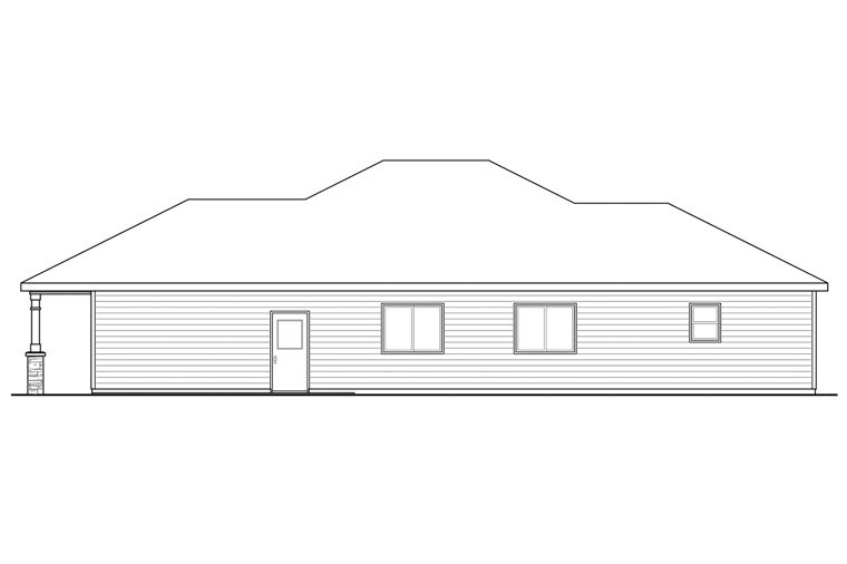 Bungalow, Cape Cod, Cottage, Craftsman Plan with 1737 Sq. Ft., 3 Bedrooms, 2 Bathrooms, 2 Car Garage Picture 3