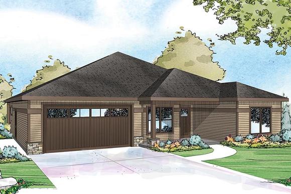 Contemporary, Cottage, Country, Craftsman, Ranch House Plan 60938 with 3 Beds, 2 Baths, 2 Car Garage Elevation