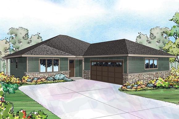 Country, Craftsman, Prairie, Ranch, Traditional House Plan 60941 with 3 Beds, 2 Baths, 2 Car Garage Elevation