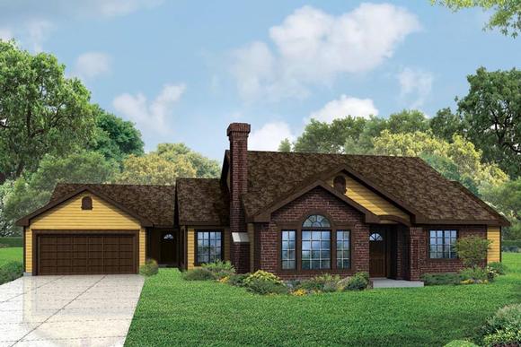 Cottage, Country, European, Traditional House Plan 60959 with 5 Beds, 3 Baths, 2 Car Garage Elevation