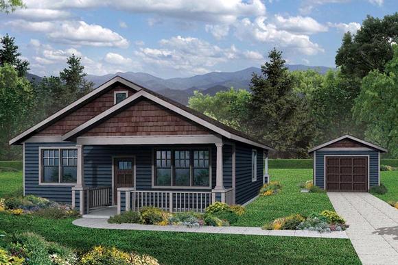 Bungalow, Cottage, Country House Plan 60969 with 3 Beds, 2 Baths Elevation