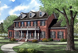 Colonial, Plantation, Southern House Plan 61022 with 5 Beds, 4 Baths, 2 Car Garage Elevation