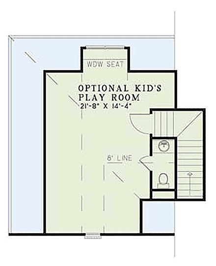 European House Plan 61037 with 3 Beds, 3 Baths, 2 Car Garage Second Level Plan