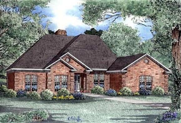 European, One-Story, Traditional House Plan 61057 with 4 Beds, 3 Baths Elevation