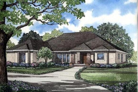 Contemporary, European House Plan 61082 with 4 Beds, 3 Baths, 3 Car Garage Elevation